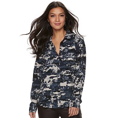 Women's Rock & Republic® Drapey Roll Cuff Shirt