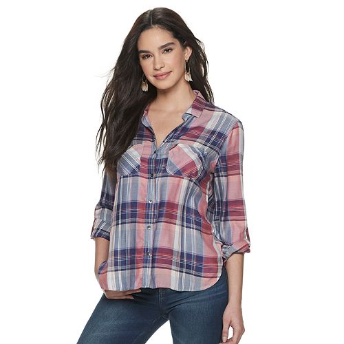 Women's Rock & Republic® Drapey Roll Cuff Shirt