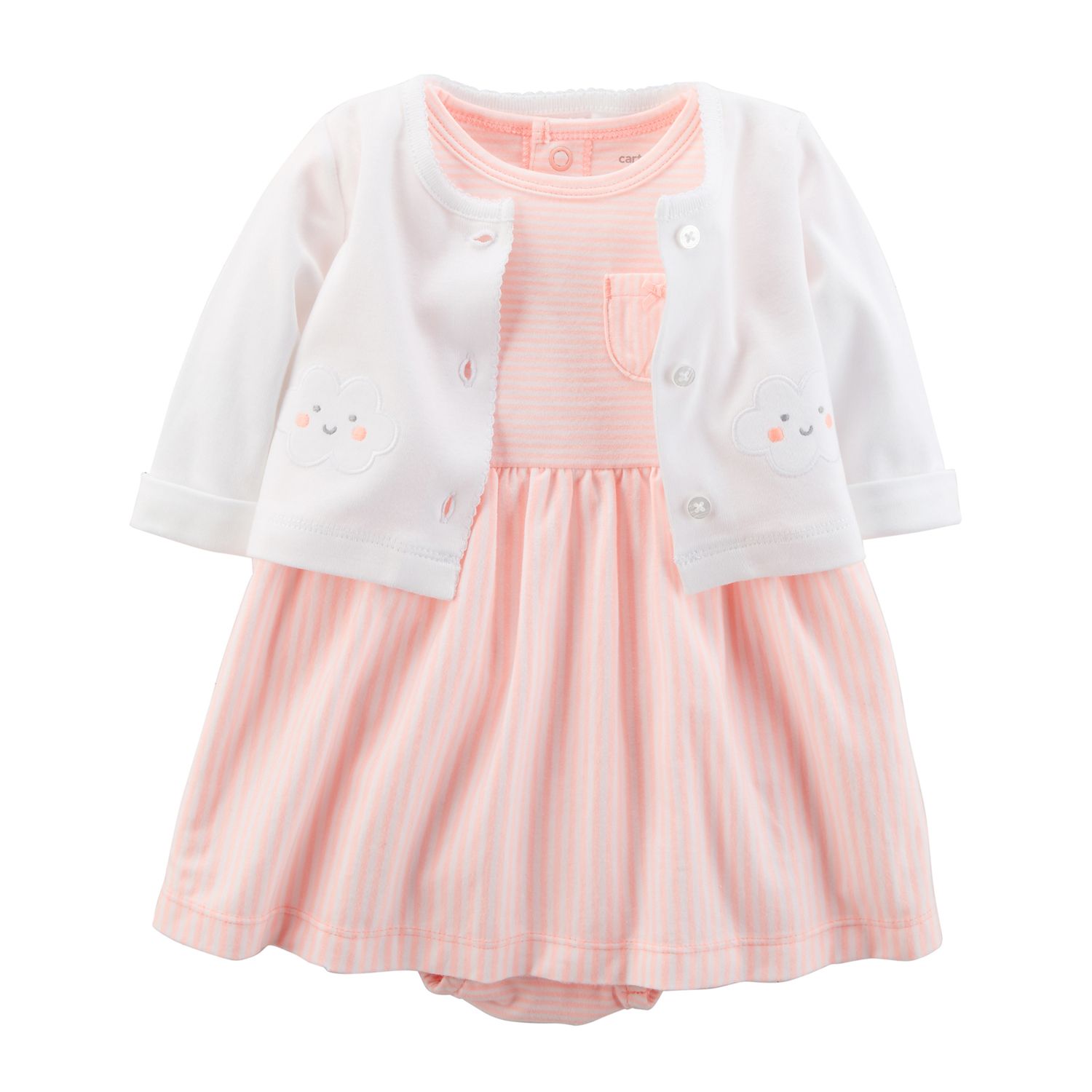 baby girl dress and cardigan set