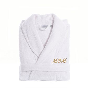 Linum Home Textiles "Mom" Embroidered Cotton Terry Bathrobe