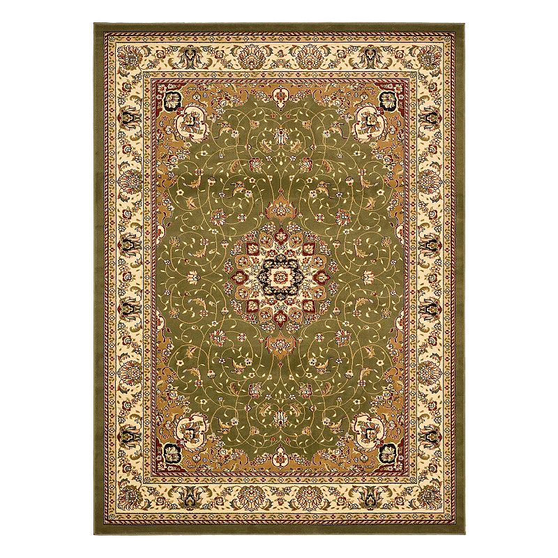 Safavieh Lyndhurst Persian Medallion Framed Floral Rug, Green, 8Ft Sq