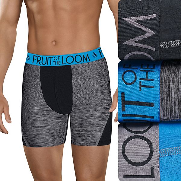 Men's BIG MAN Fruit of the Loom 3 Boxer Briefs Breathable Micro