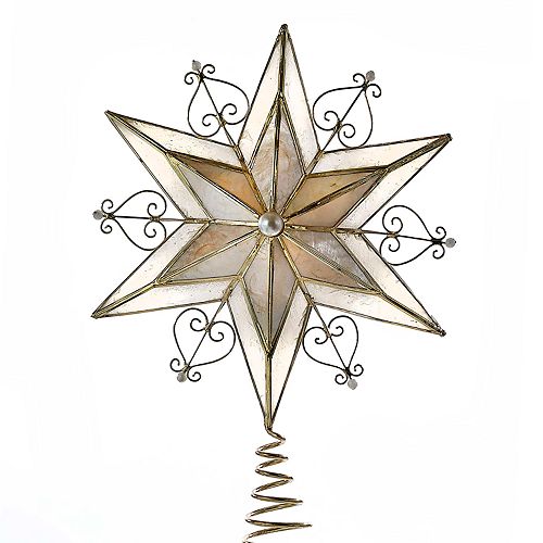 Kurt Adler Capiz Scroll Christmas Tree Topper