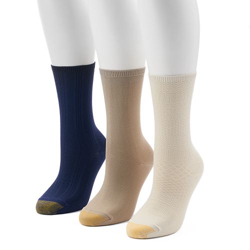 Women's GOLDTOE® 3-Pack Ultra Soft Textured Crew Socks