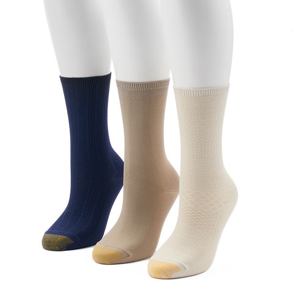 Women's GOLDTOE® 3-Pack Ultra Soft Textured Crew Socks by GOLDTOE