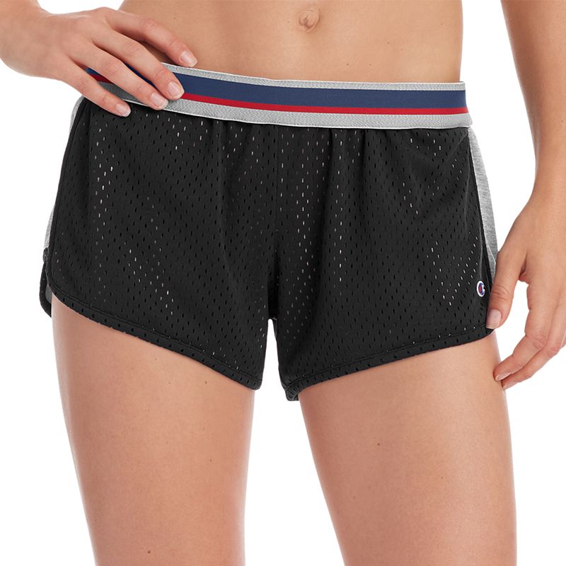 UPC 738994436009 product image for Women's Champion Reversible Mesh Jersey Shorts, Size: XL, Black | upcitemdb.com