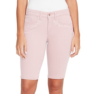 Women s Gloria Vanderbilt Jessa Embroidered Bermuda Jean Shorts