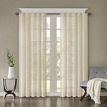 Madison Park 2-pack Kaylee Solid Crushed Sheer Window Curtains