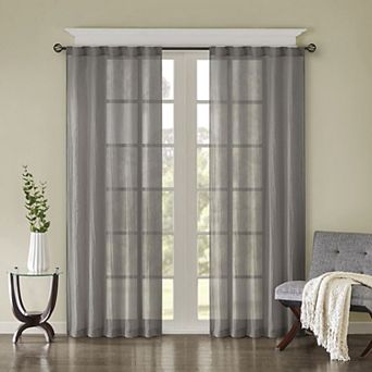 Madison Park 2-pack Kaylee Solid Crushed Sheer Window Curtains