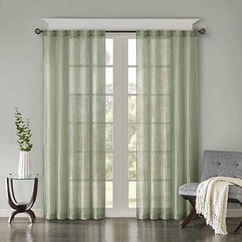 Madison Park 2-pack Kaylee Solid Crushed Sheer Window Curtains