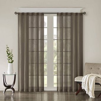 Madison Park 2-pack Kaylee Solid Crushed Sheer Window Curtains