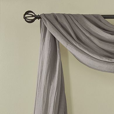 Madison Park Kaylee Solid Crushed Sheer Scarf Window Valance