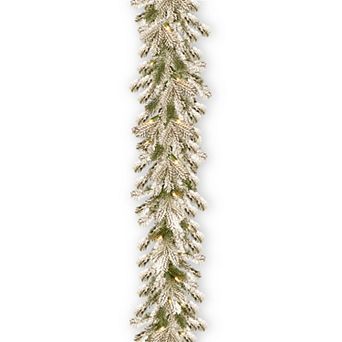 National Tree Company 9-ft. Pre-Lit Snowy Sheffield Spruce Artificial Christmas Garland