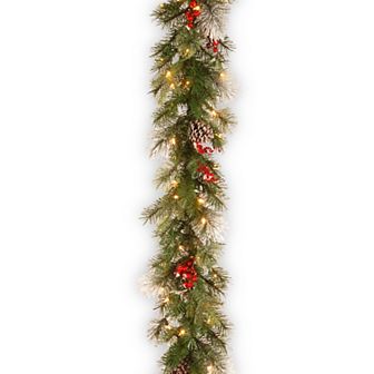 National Tree Company 9-ft. Pre-Lit Wintry Berry Pine Artificial Christmas Garland