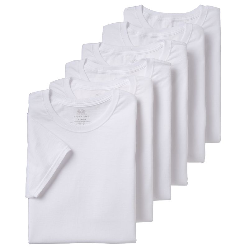 Big & Tall Mens Fruit of the Loom 6-pack Crewneck Tees, Size: XXL, White