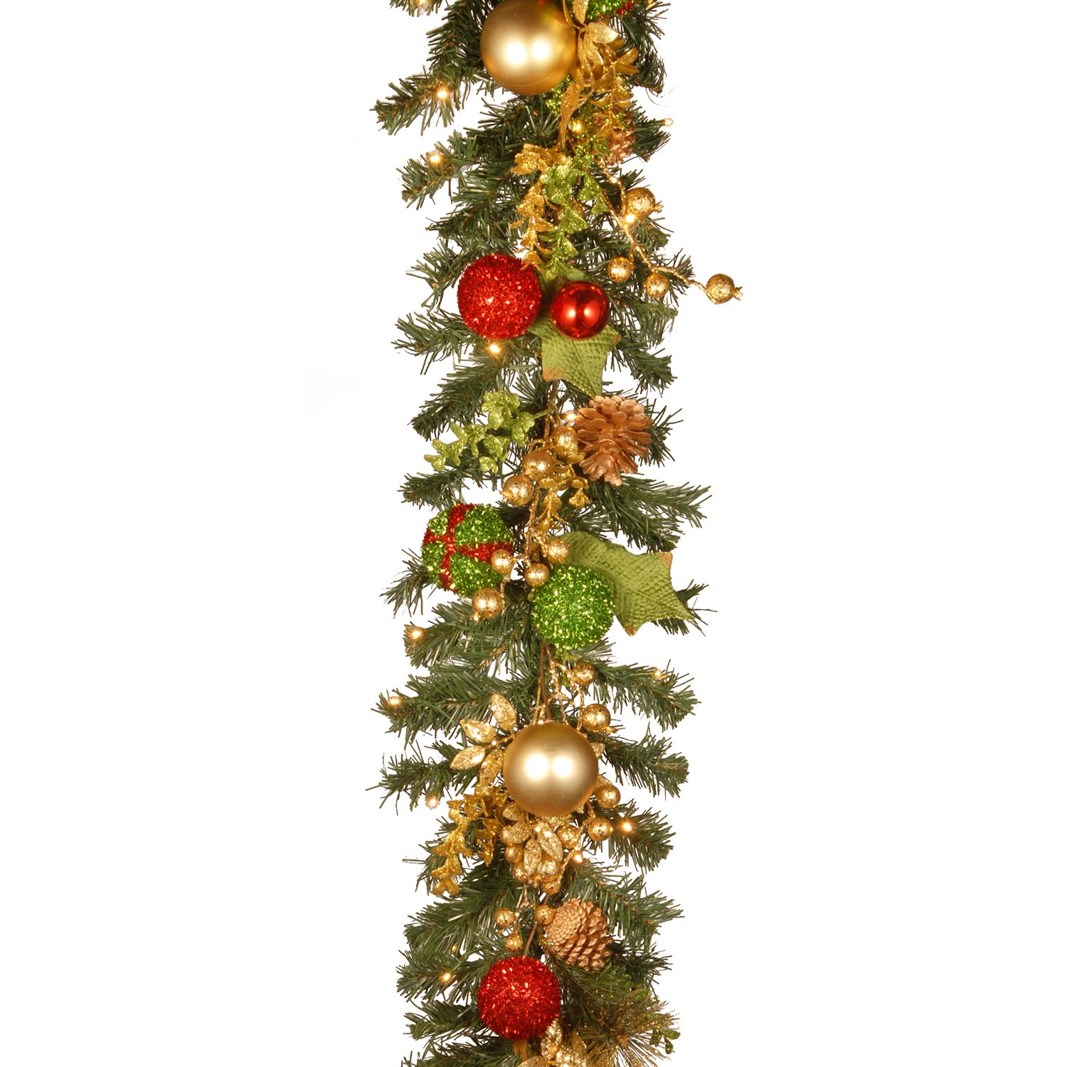 Kurt Adler Christmas Garland | Beaded Silver and Iridescent Garland for  Christmas Tree (Gold Two Pack)