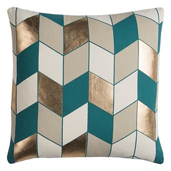 Rizzy Home Rachel Kate Geometric III Foil Printed Throw Pillow