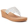 Dana Buchman Perforated Hood Thong Wedge Sandals