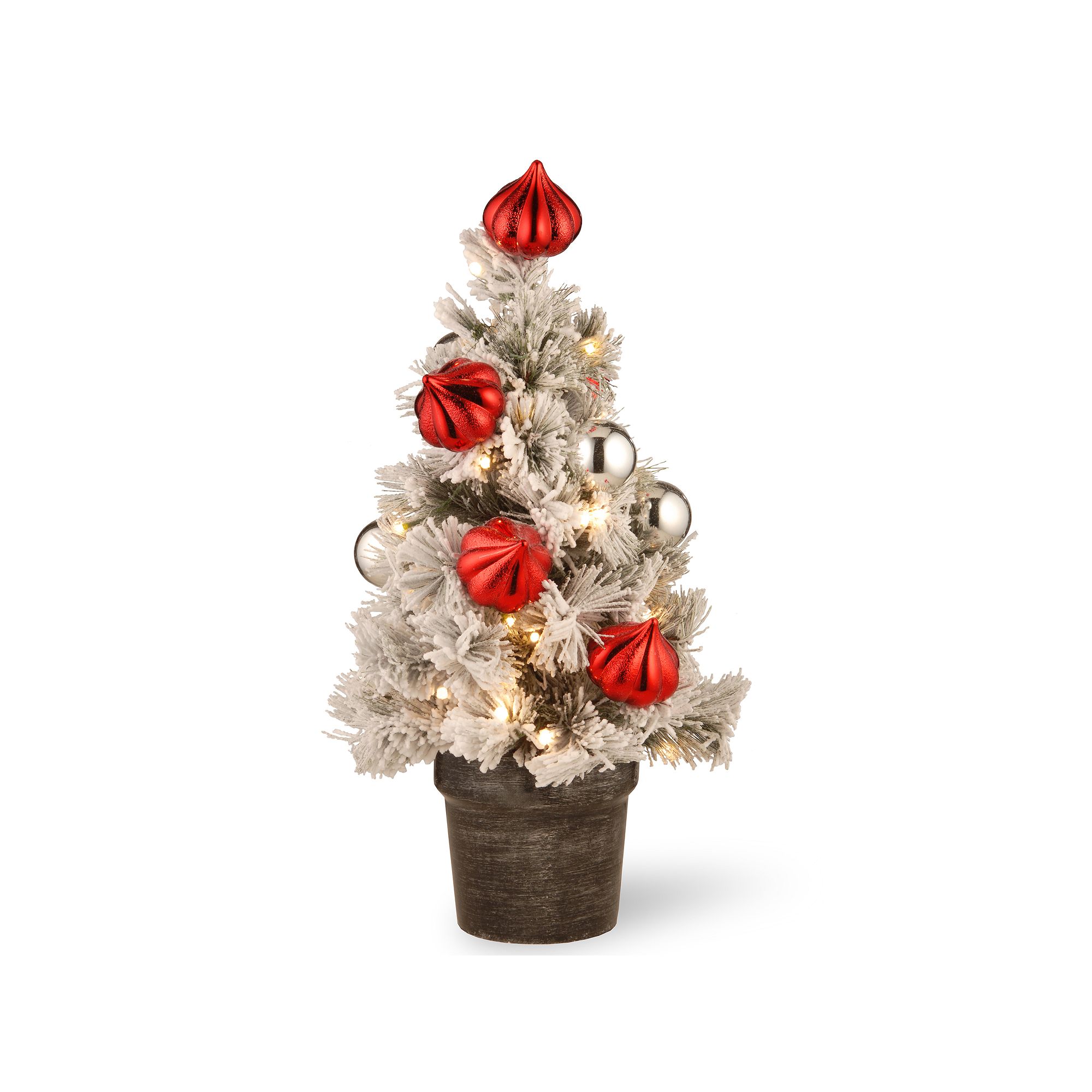 National Tree Company 2-ft. Pre-Lit Snowy Bristle Pine Artificial Christmas
