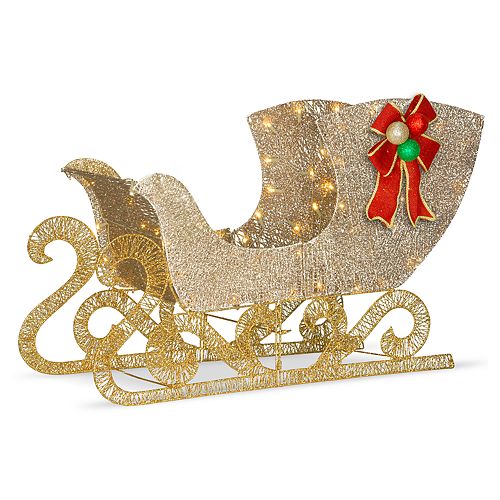 National Tree Company 38.5-in. Light-Up Santa Sled Indoor / Outdoor ...