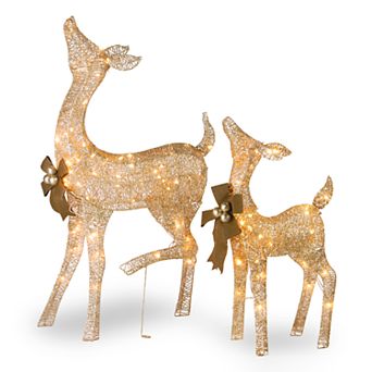 National Tree Company Light-Up Doe & Fawn Indoor / Outdoor 2 pc Set