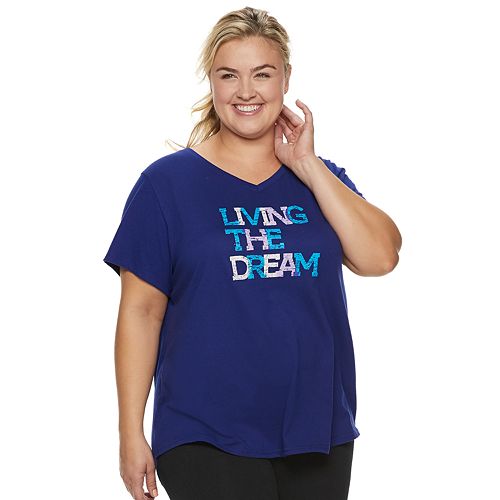 Plus Size Tek Gear® Dry Tek Graphic V-Neck Tee