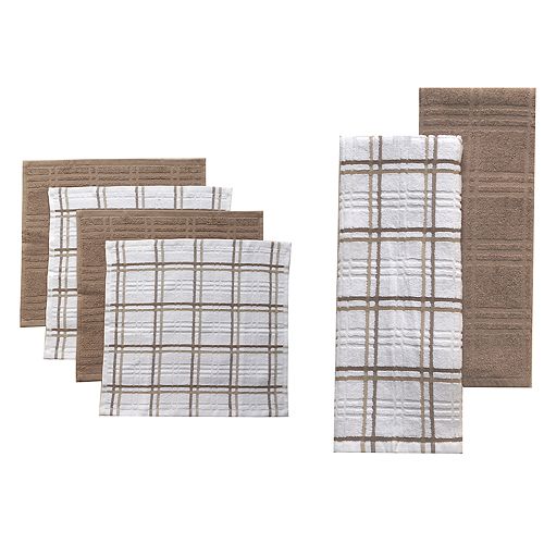 Food Network™ Plaid Kitchen Towel & Dishcloth Multi-Pack