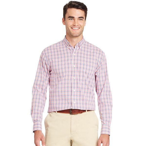 Men's IZOD Classic-Fit Essential Plaid Woven Button-Down Shirt