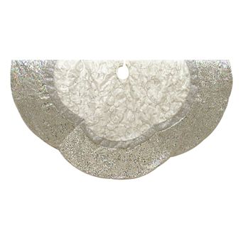 Kurt Adler Scalloped Silver Christmas Tree Skirt