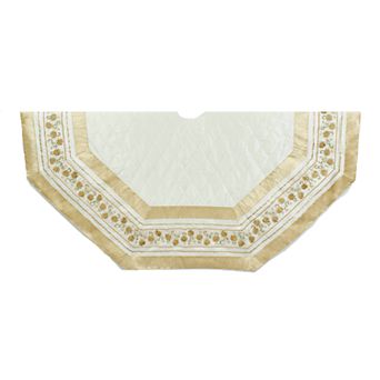 Kurt Adler Gold & Ivory Christmas Tree Skirt