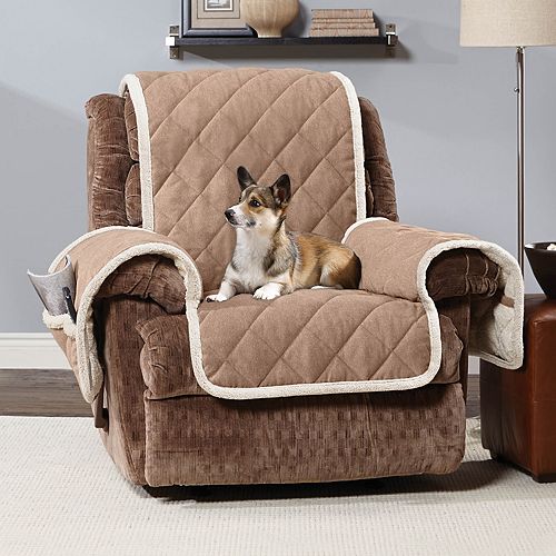 Sure Fit Soft Suede Sherpa Fleece Reversible Recliner Slipcover