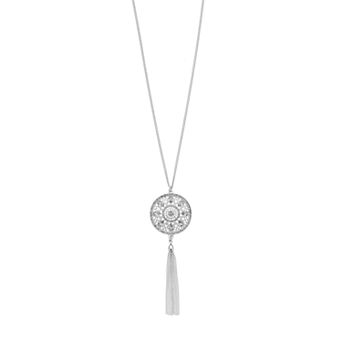 LC Lauren Conrad Long Disc & Tassel Pendant Necklace