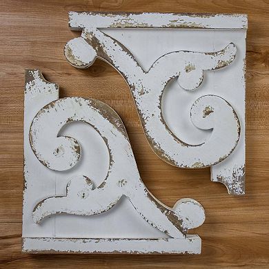 Shabby Chic Wood Wall Corbel 2-piece Set