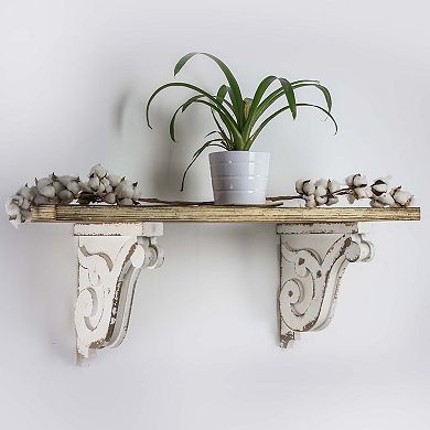 American Art Décor Shabby Chic Wood Wall Corbel 2-piece Set