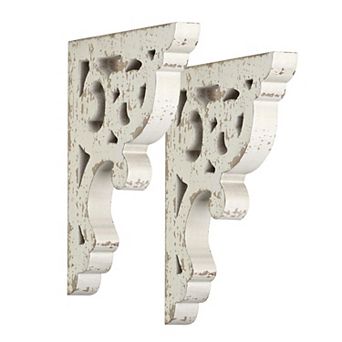 American Art Décor Distressed Wood Wall Corbel 2 pc Set