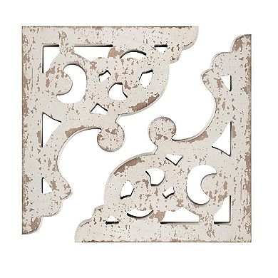 American Art Décor Distressed Wood Wall Corbel 2-piece Set