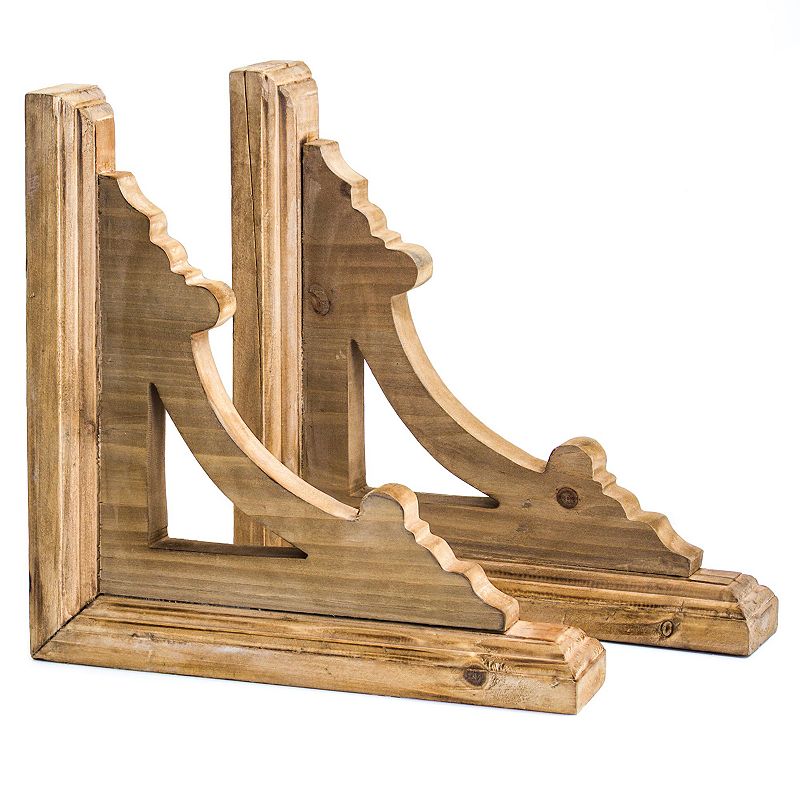 Rustic Wood Wall Corbel 2-piece Set, Brown