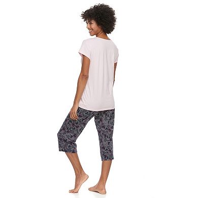 Women's Croft & Barrow® Eyelet Trim Capri Pajama Set