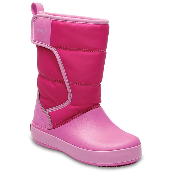 NWT CROCS Lodgepoint Soft Lined Winter Boots Pink Toddler Girls SELECT SIZE 