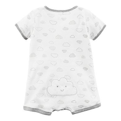 Baby Carter's "Bright Little One" Cloud Pattern Snap-Up Romper