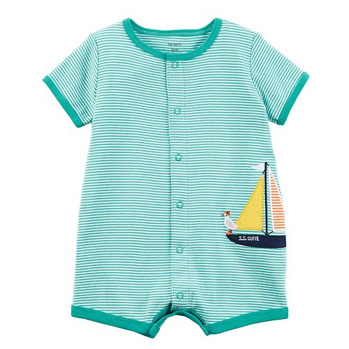 Baby Boy Carter's Striped Sailboat Romper