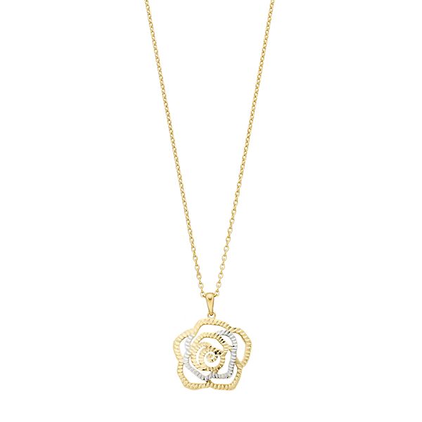 Rose gold rose deals pendant necklace