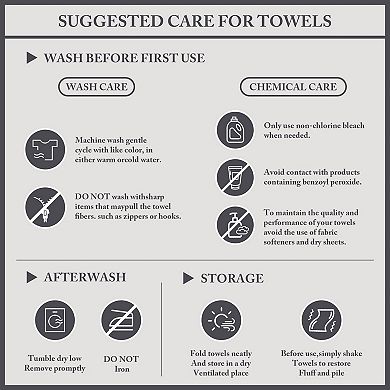 Madison Park Signature 6-Piece Oversized Turkish Cotton Bath Towel Set