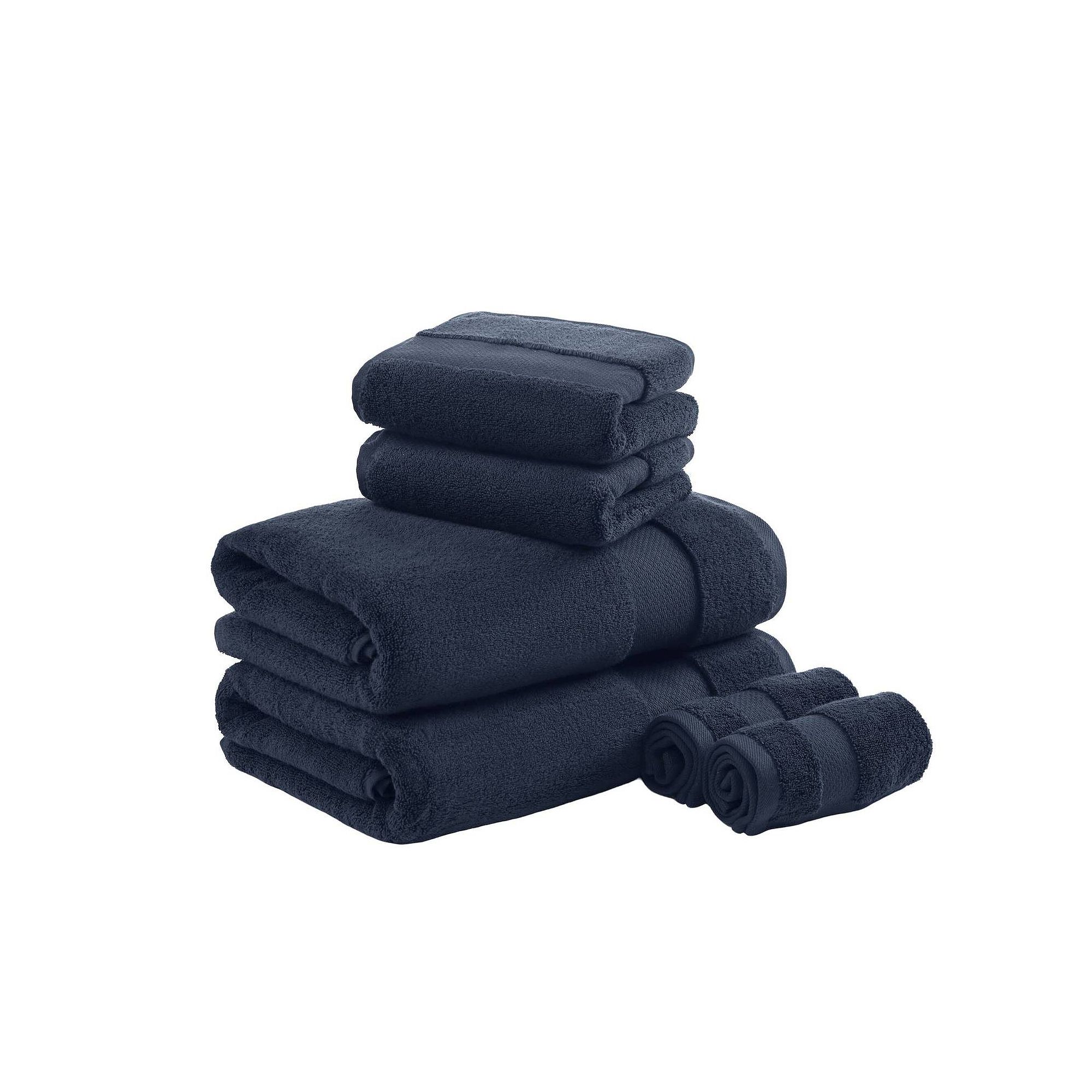 Madison Park Signature 6-Piece Oversized Turkish Cotton Bath Towel Set, Blu
