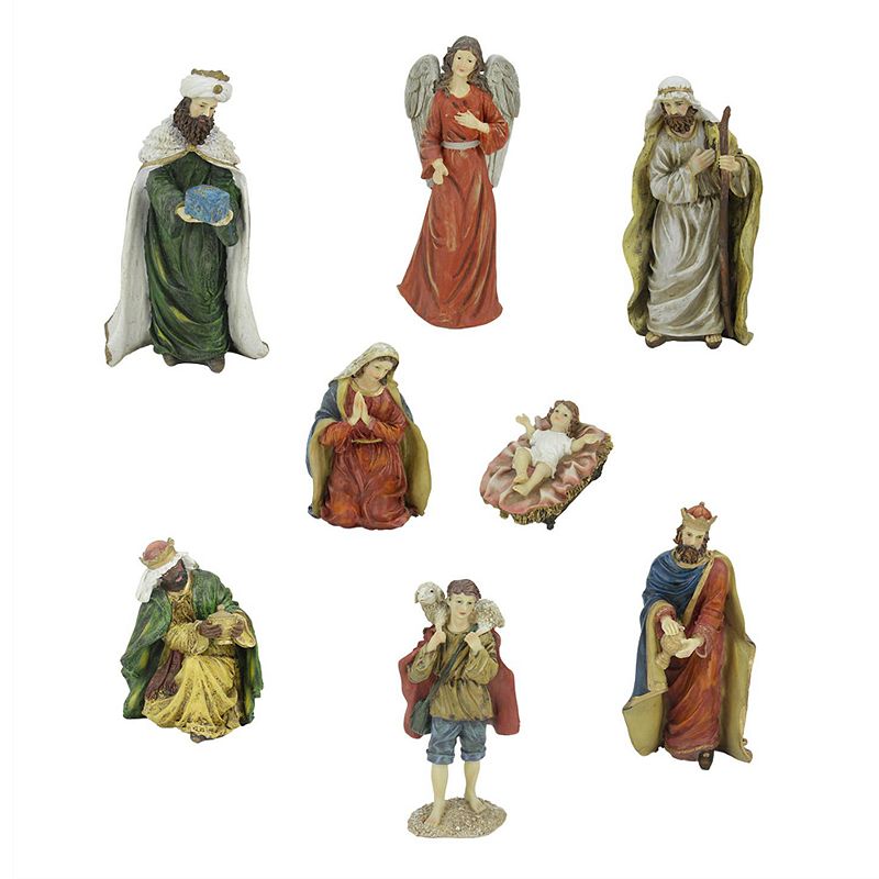 Northlight Nativity Scene Figure Christmas Decor 8-piece Set, Multicolor