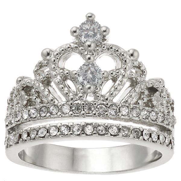 Silver Tone Crown Ring