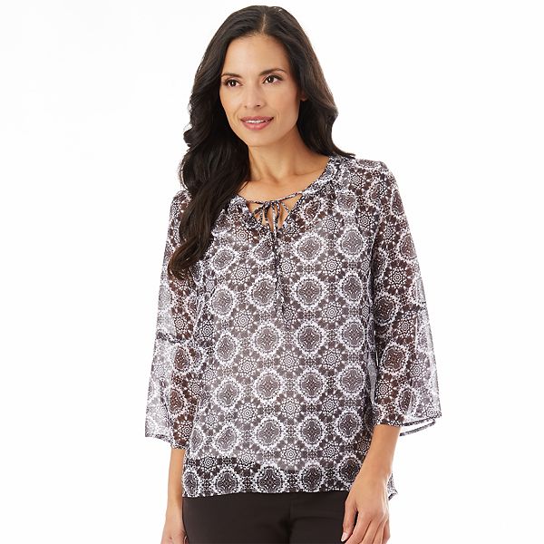 Women's Apt. 9® Printed Peasant Top