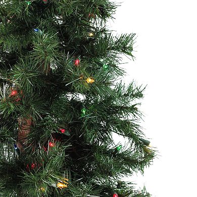 7-ft. Pre-Lit Traditional Woodland Alpine Artificial Christmas Tree 