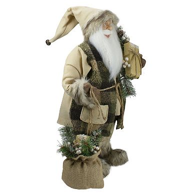 Northlight 24-in. Rustic Faux-Fur Lodge Santa Christmas Decor