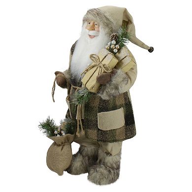 Northlight 24-in. Rustic Faux-Fur Lodge Santa Christmas Decor